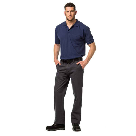 חולצת פולו שרוול קצר כותנה עם כיס