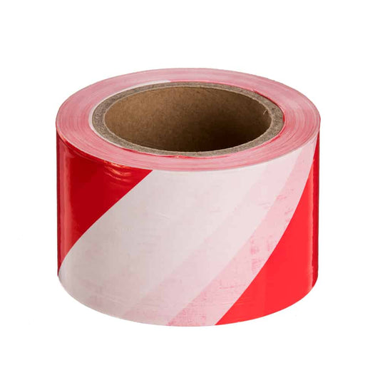 סרט אזהרה אדום לבן מטר 300X7.5 - האחים כהן - ביגוד לעבודה