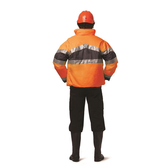 מעיל אוקספורד כתום עבה D300+ הדפס SOS - האחים כהן - ביגוד לעבודה