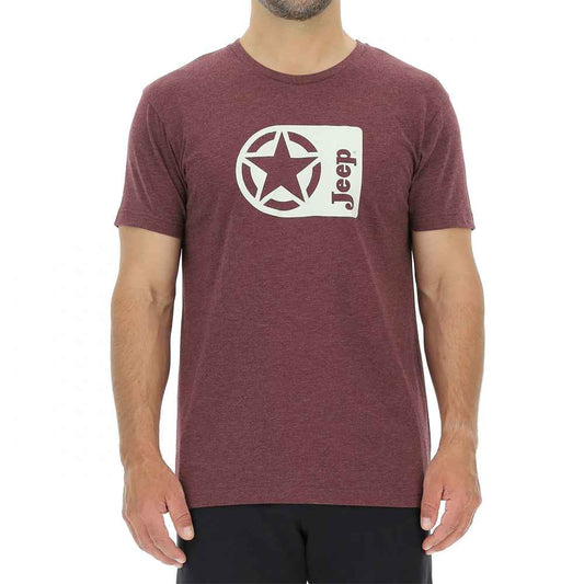 O102243 T-SHIRT JEEP STAR Stencil J21W – Burgundy Mel/Birch