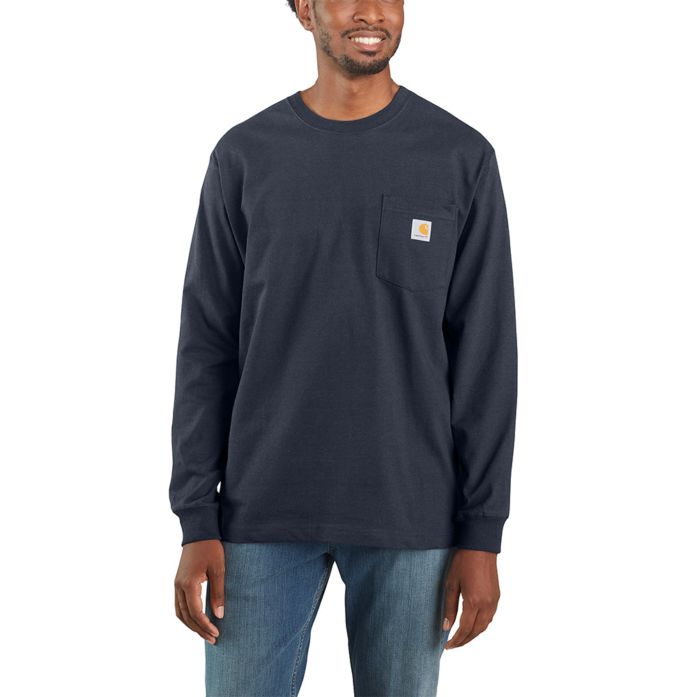 K126 WORKWEAR POCKET T-SHIRT L/S NAVY S