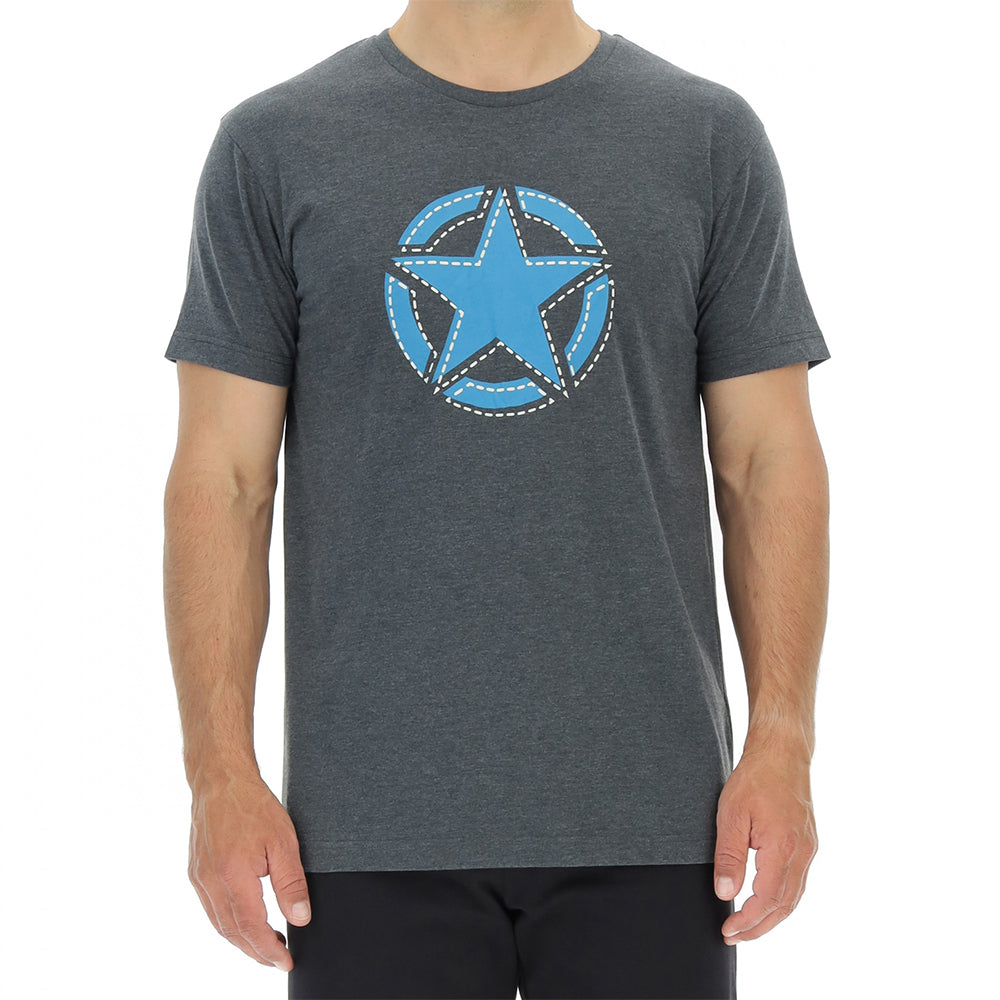 O102241J MAN T-SHIRT STAR Stitching - D/Grey M