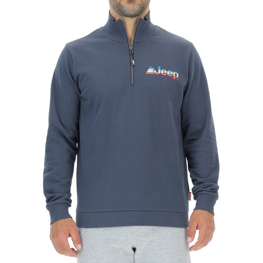 O102236 SWEATSHIRT HALF ZIP JEEP PEAKS J21W - Blue Ink