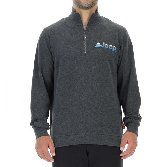 O102236 SWEATSHIRT HALF ZIP JEEP PEAKS J21W - Dark Grey Melange